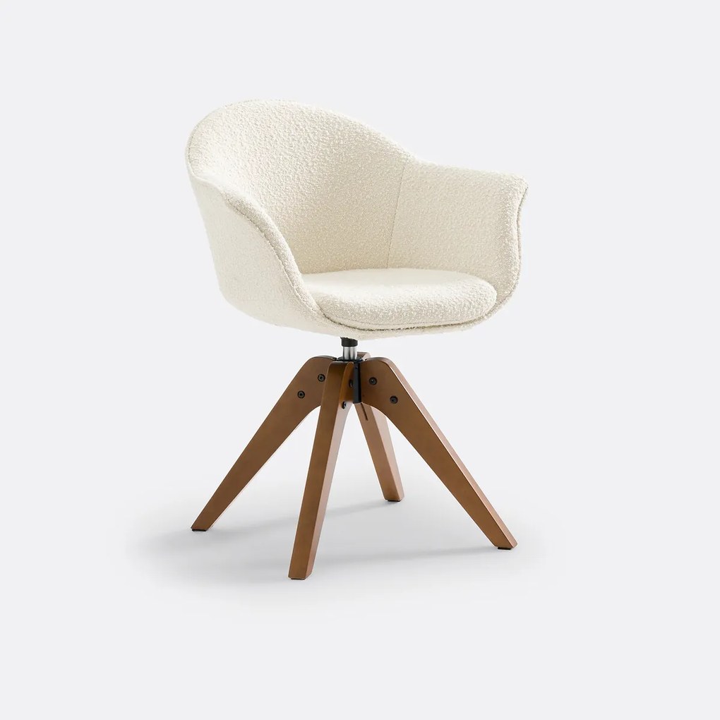 Draaibare bureaustoel in bouclé, Melona