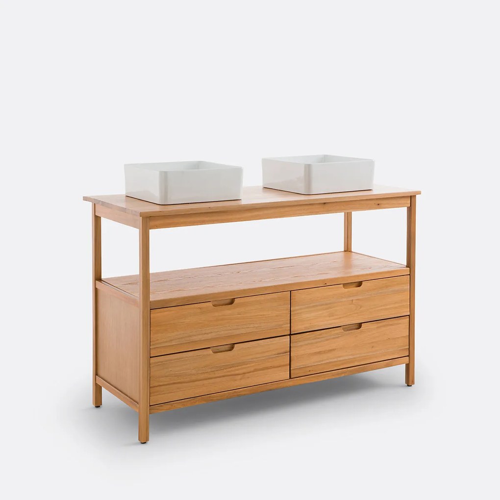 Acacia dubbel wastafelmeubel L130cm, Cheira