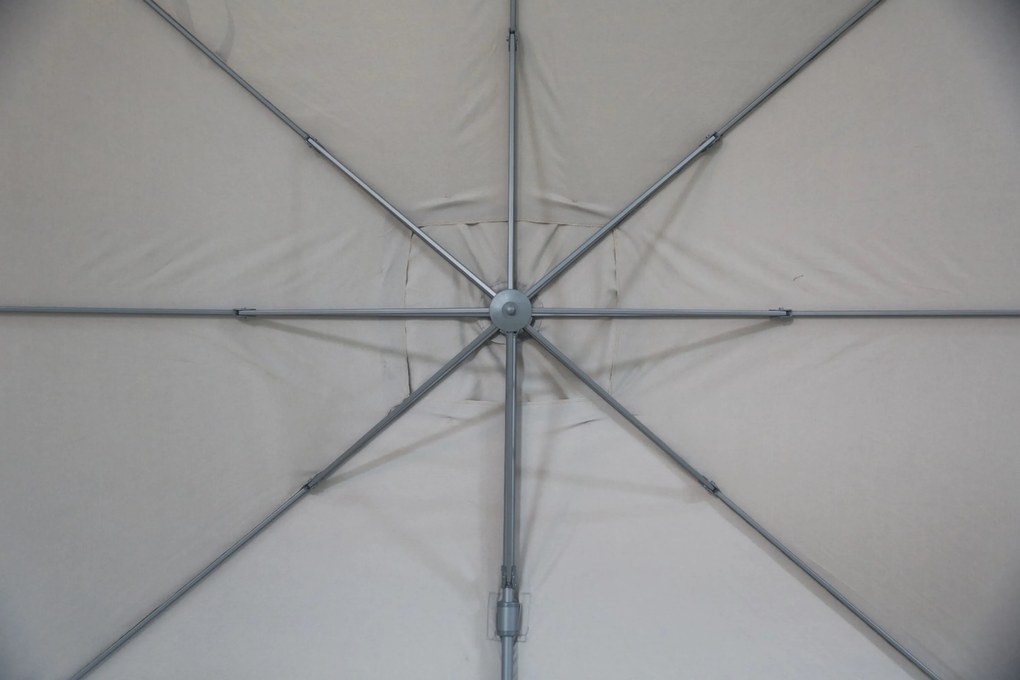 Zweefparasol 3x3.5m S2 Excellent (excl. voet) Taupe-naturel-bruin Camello Luna