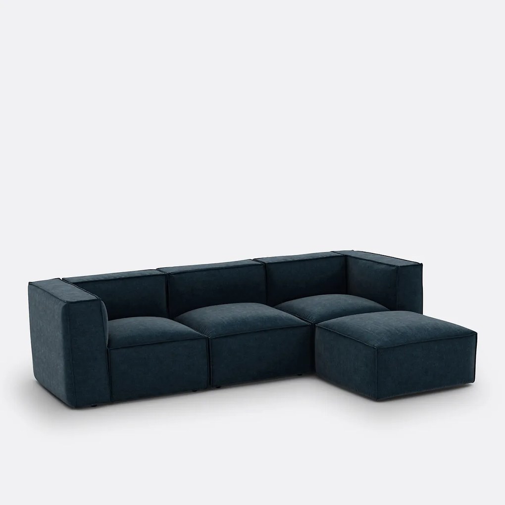 Modulaire poef van getextureerd fluweel, Seven