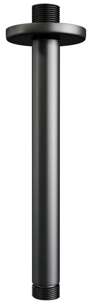 Brauer Stripe inbouw regendouche met 25cm hoofddouche, met plafondarm, glijstang en 3 standen handdouche set 24 zwart mat