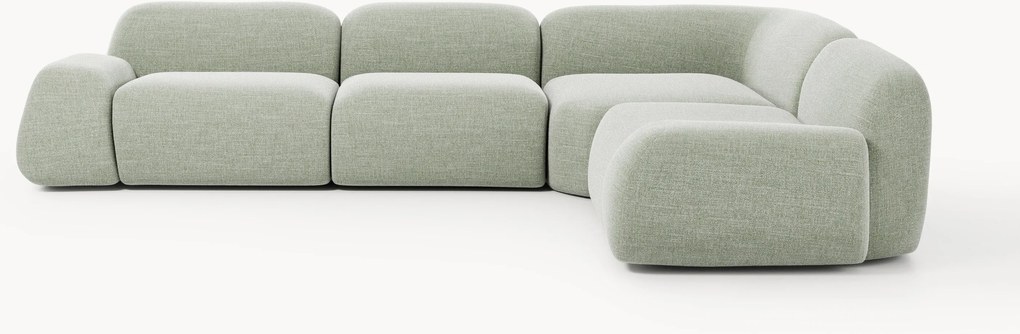 Modulaire bouclé hoekbank Wolke (4-zits)