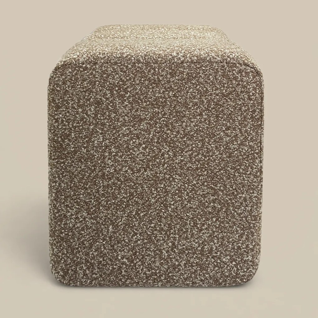 Halbankje Zachte Stof Taupe 72 Cm