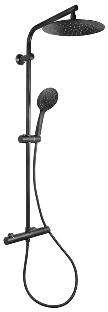 Differnz Thermoline Doucheset Thermostaat rond mat zwart 33.006.03