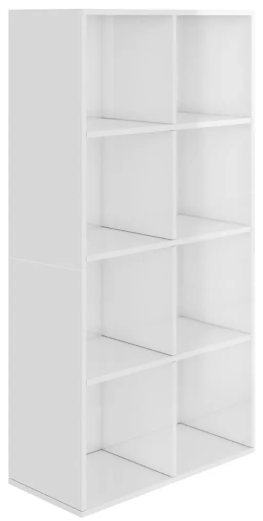 vidaXL Boekenkast/dressoir 66x30x130 cm bewerkt hout hoogglans wit