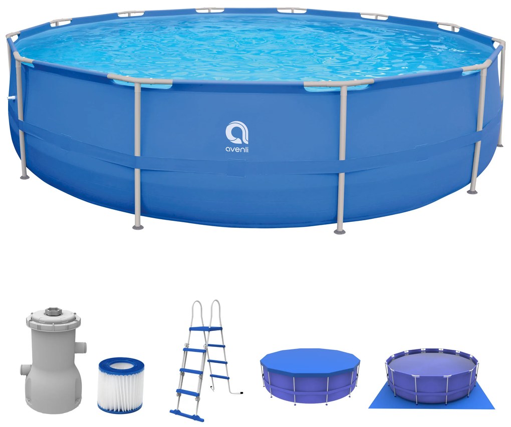Badstuber Pool frame zwembad met diverse accessoires 450cm