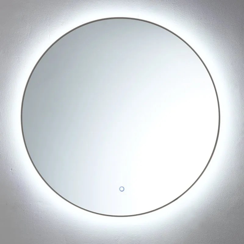 Lambini Designs Rodo ronde spiegel 60cm met indirecte dimbare verlichting gunmetal