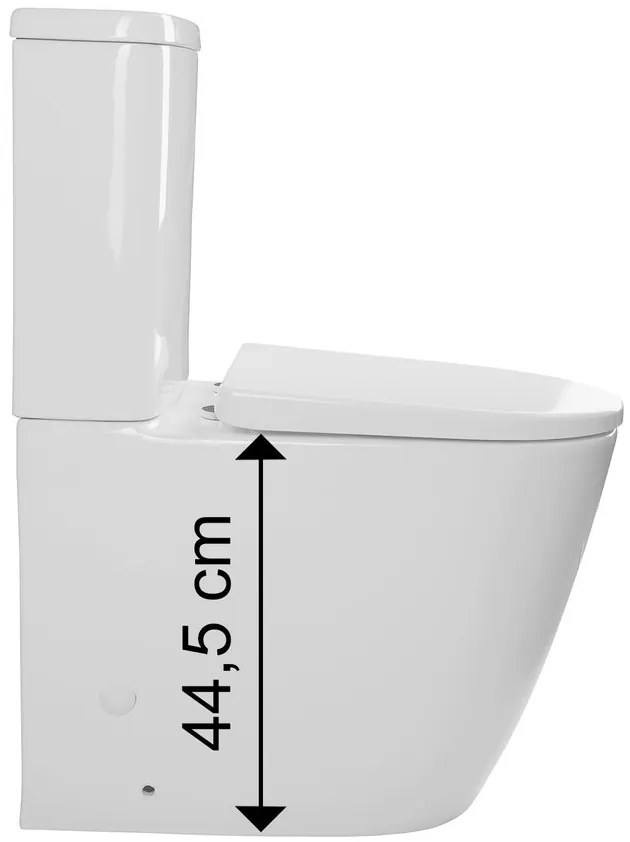 Sapho Turku duoblok toilet randloos wit met zitting