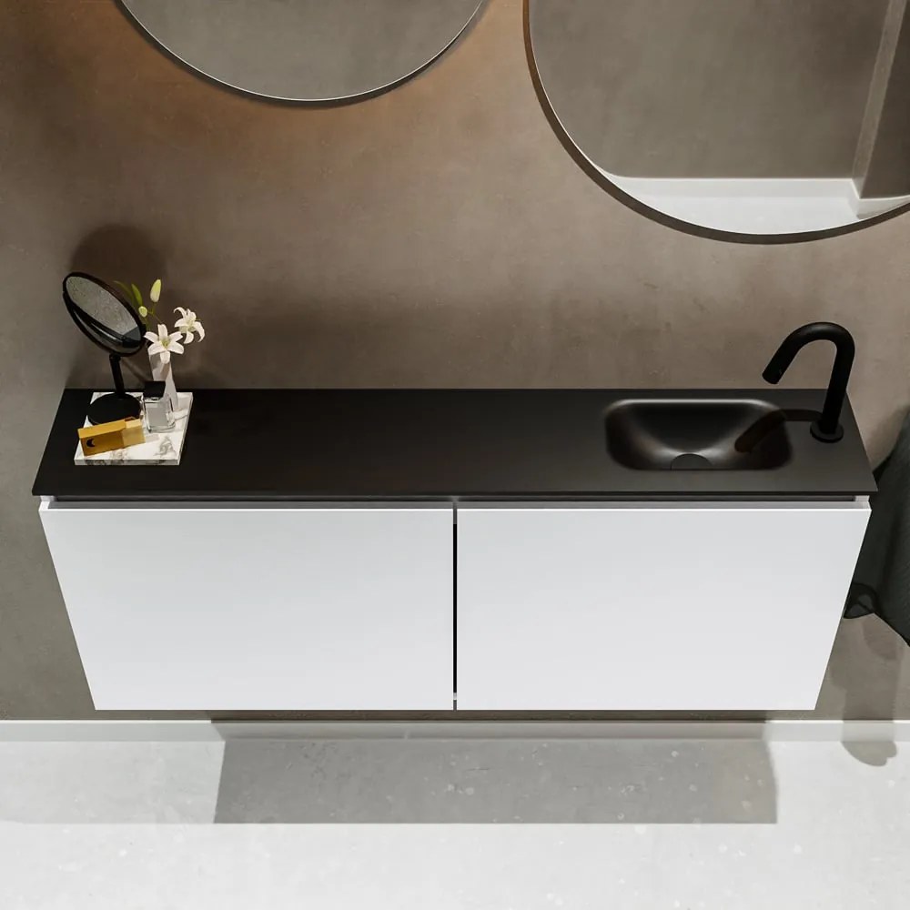 Mondiaz Ture 120cm toiletmeubel talc met wastafel urban rechts 1 kraangat