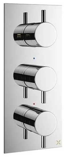 Crosswater MPRO inbouw thermostatisch douchekraan verticaal 2 stopkranen afbouwdeel chroom PRO2000LBPC