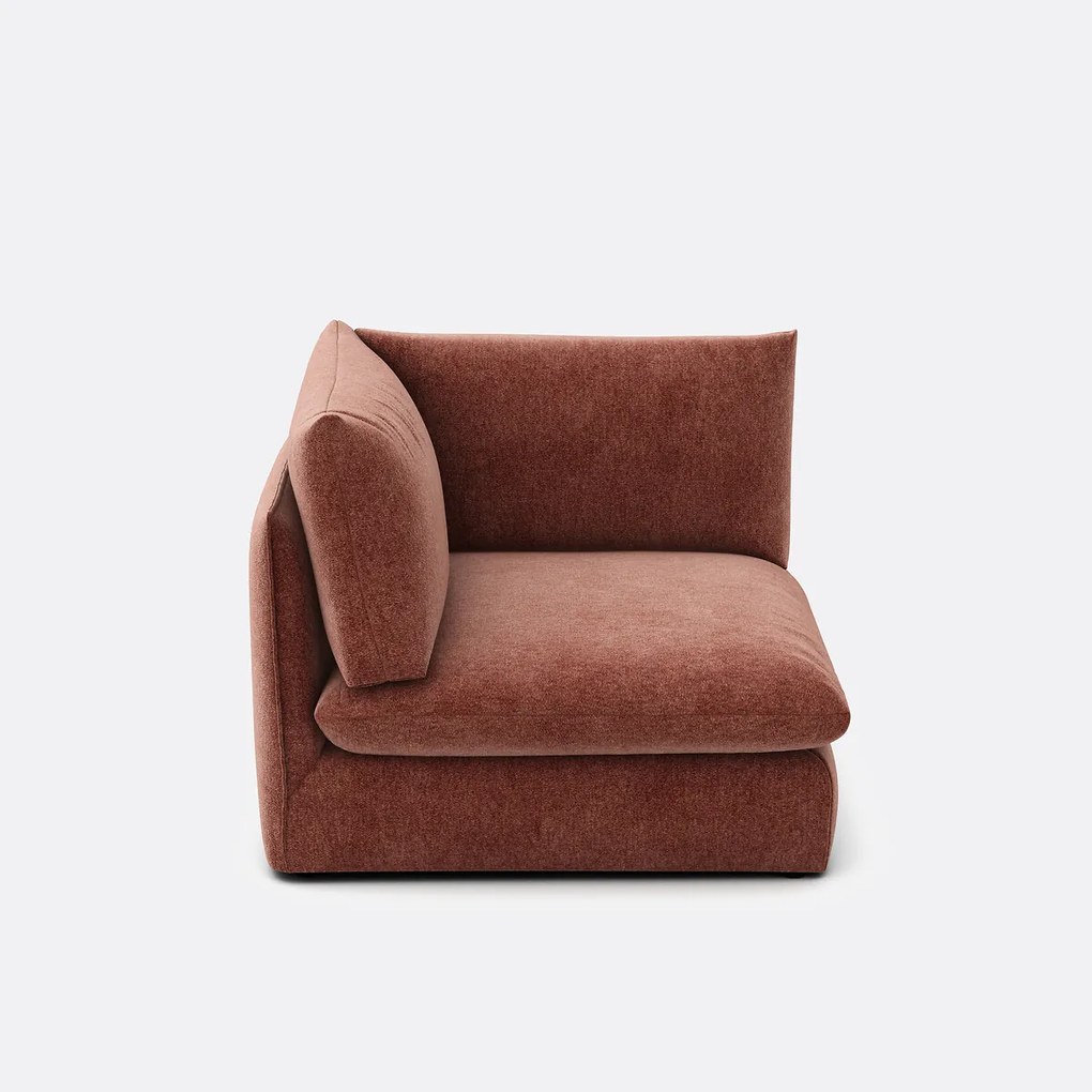 Hoekelement voor modulaire bank, in gemêleerd polyester, Malo