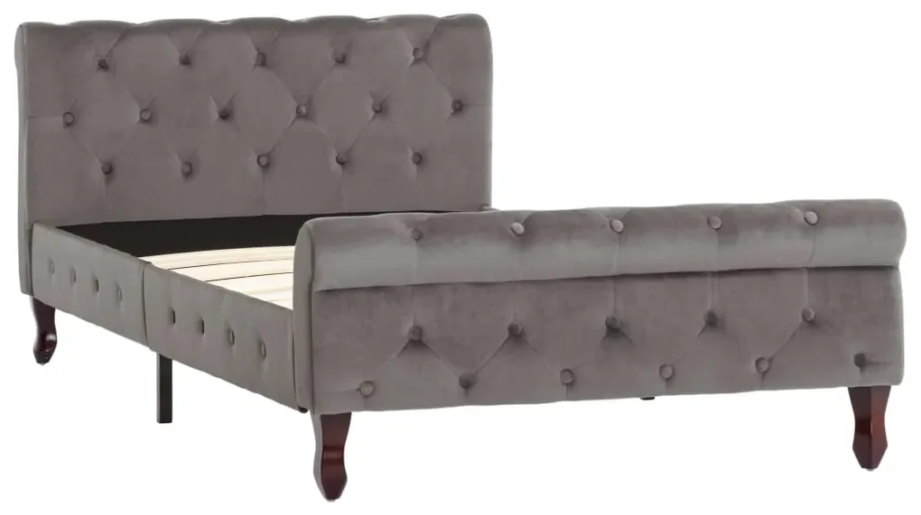 vidaXL Bedframe fluweel grijs 100x200 cm