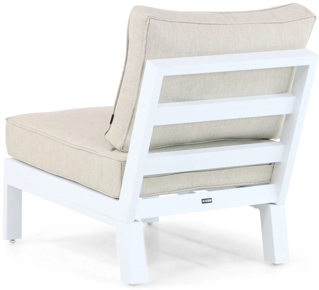 Hoek loungeset 6 personen Aluminium/Polywood (teakfinish) Wit Lifestyle Garden Furniture Bilbao