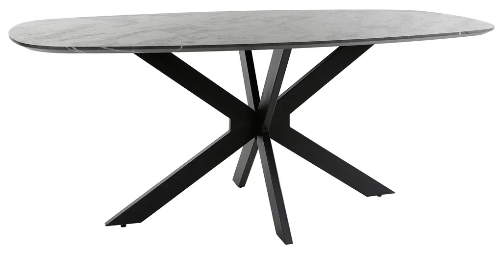 Marmer Look Eettafel Deens Ovaal 180x90 Cm - 180 X 90cm.