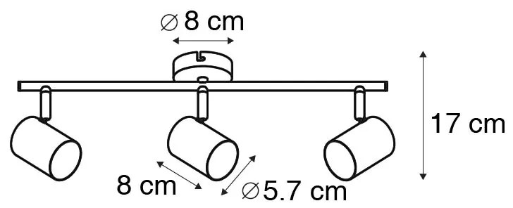 Moderne Spot / Opbouwspot / Plafondspot zwart kantelbaar 3-lichts - Jeana Modern GU10 Binnenverlichting Lamp