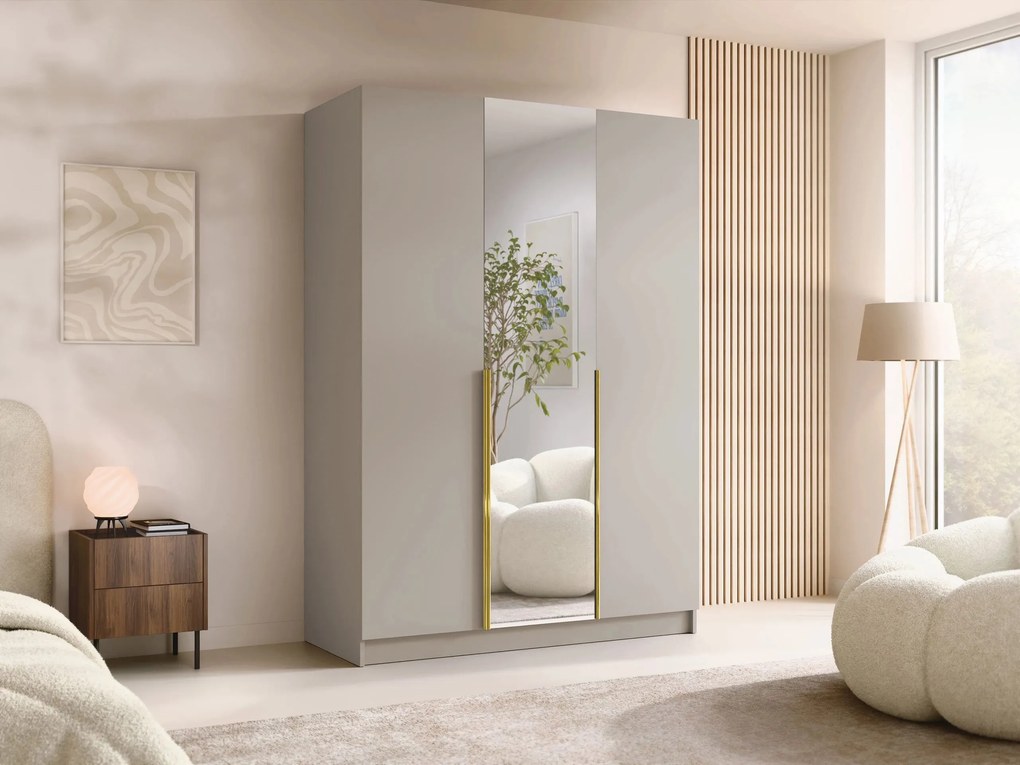 Kledingkast Closico Decoron II, Kasjmier, Gouden, 215x150x58cm, 148.5 kg, Kledingkast deuren: Met scharnieren