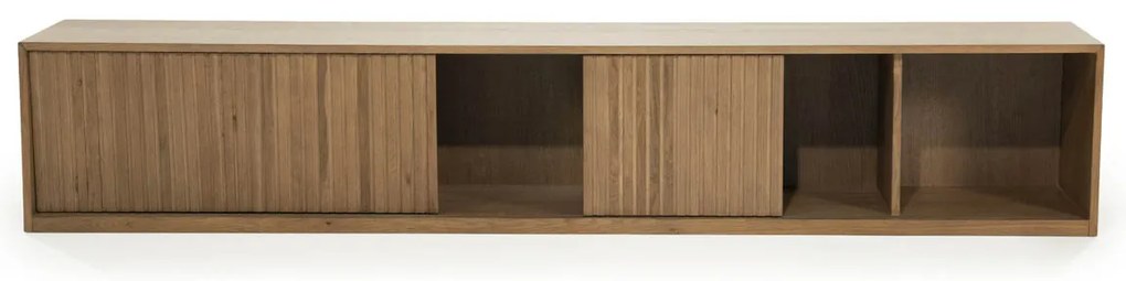 Eleonora Milo Eiken Tv-meubel Met Schuifdeuren 240 Cm Bruin - 240x42x43cm.
