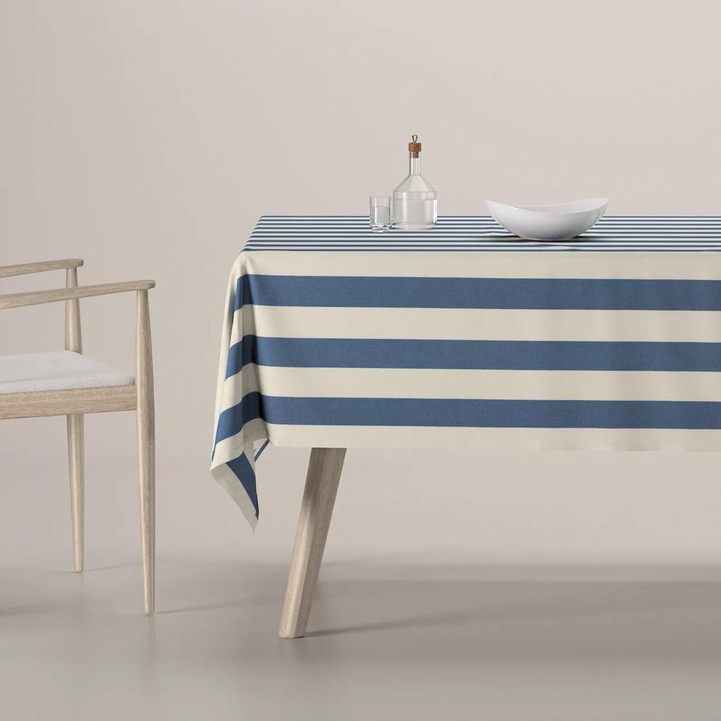 Dekoria Rechthoekig tafelkleed, blauw-wit, 130 x 210 cm