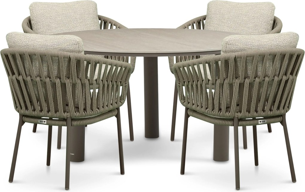 Tuinset 4 personen 140 cm Rope Zand/Beige Coco Viento/Trino