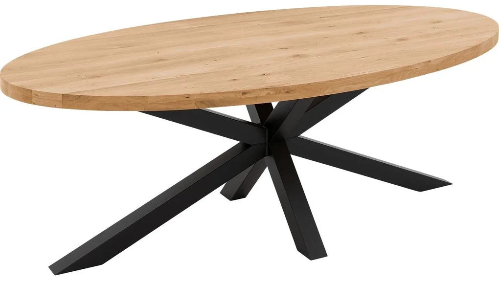 Goossens Eettafel Blade, Strak blad ovaal 200 x 110 cm 6 cm dik