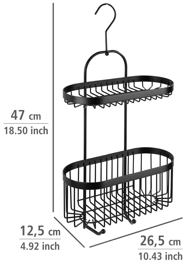 Wenko Classic Plus douche caddy 2-laags zwart