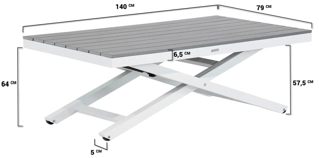 Hoek loungeset 5 personen Aluminium Wit  Lifestyle Garden Furniture Palazzo