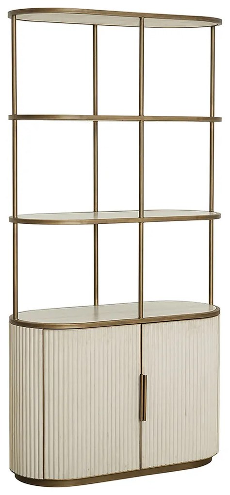 Richmond Interiors Tivoli Open Wandkast Beige Goud - 100x45x197cm.