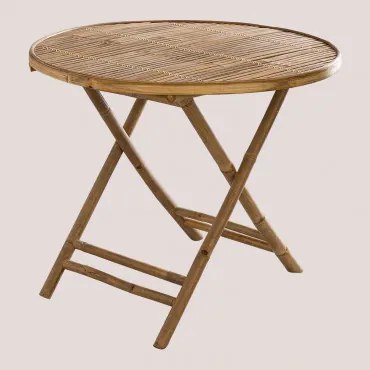 Ronde Tuintafel Ø90 Cm Opvouwbaar In Bamboe Lipe Bamboe - Sklum