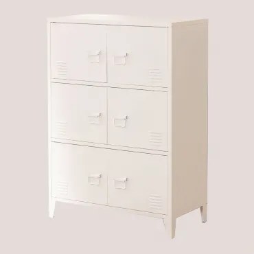 6-deurs Kluis 80x40 Cm In Pohpli-staal Gardenia Wit - Sklum