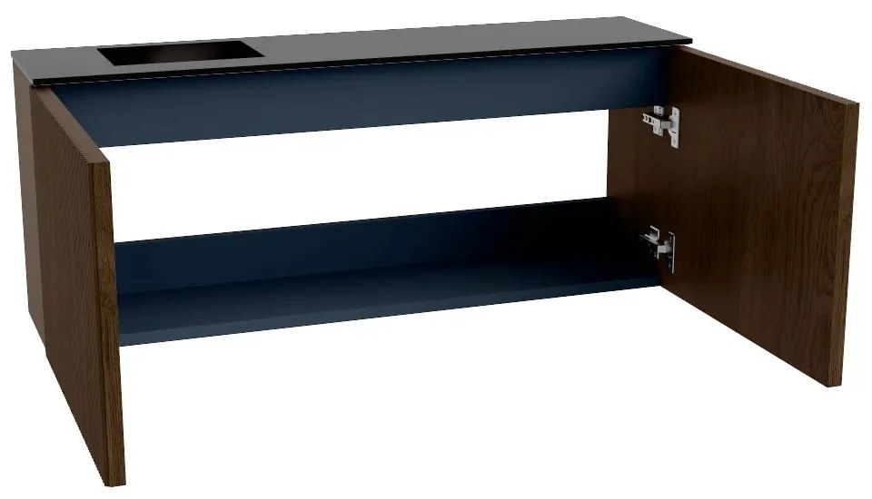 Mondiaz Joya 100cm toiletmeubel walnut met wastafel faye links zonder kraangat urban