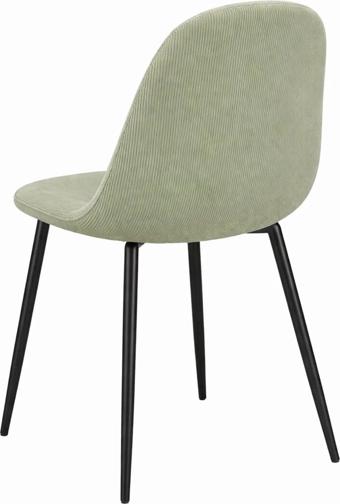 Set 4 Teok Black Stoffen Stoelen