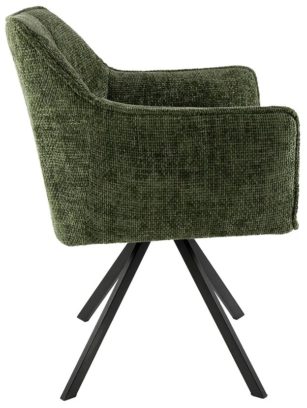 Velvet Eetkamerstoel Draaibaar Groen