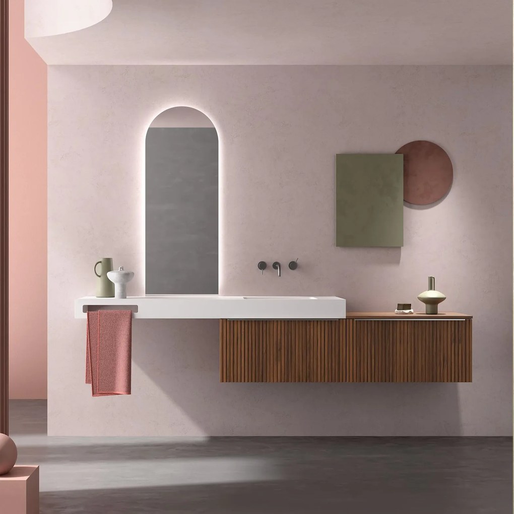 Muebles Raya onderkast ribbelfront 80cm met 1 softclose lade walnoot