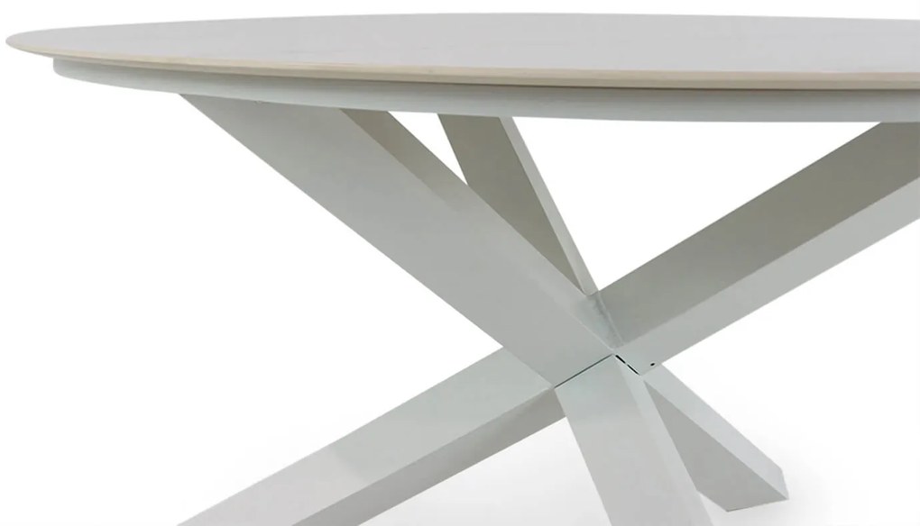 Dining Tuintafel rond 130 cm Aluminium/keramiek Wit Santika Orino