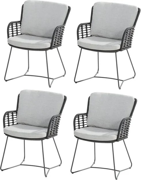 Fabrice dining tuinstoel antraciet 4-Seasons Outdoor set van 4