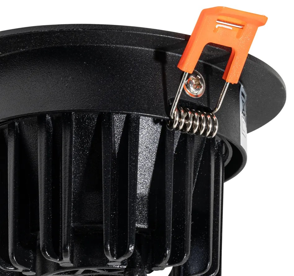 Inbouwspot zwart 9,5cm incl. LED 1300 lm dimbaar IP65 - Gaius IP65 rond Binnenverlichting Lamp