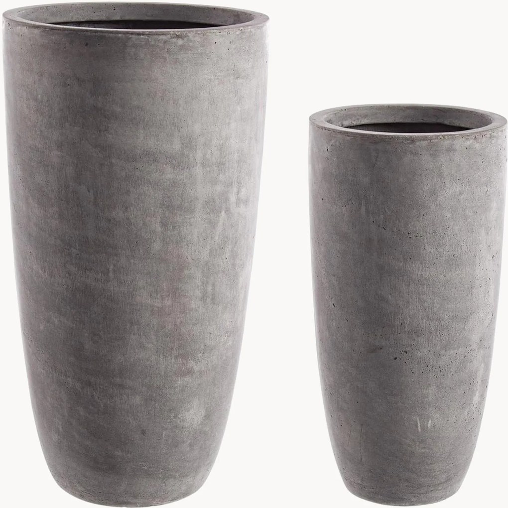 Hoge plantenpotten Cement, 2-delig