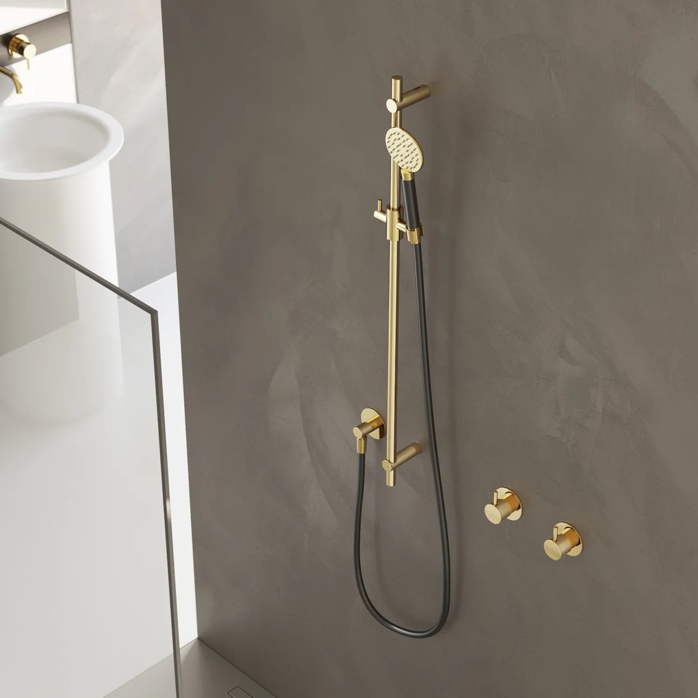 Hotbath Cobber Glijstang 90cm met handdouche Geborsteld Nikkel M308