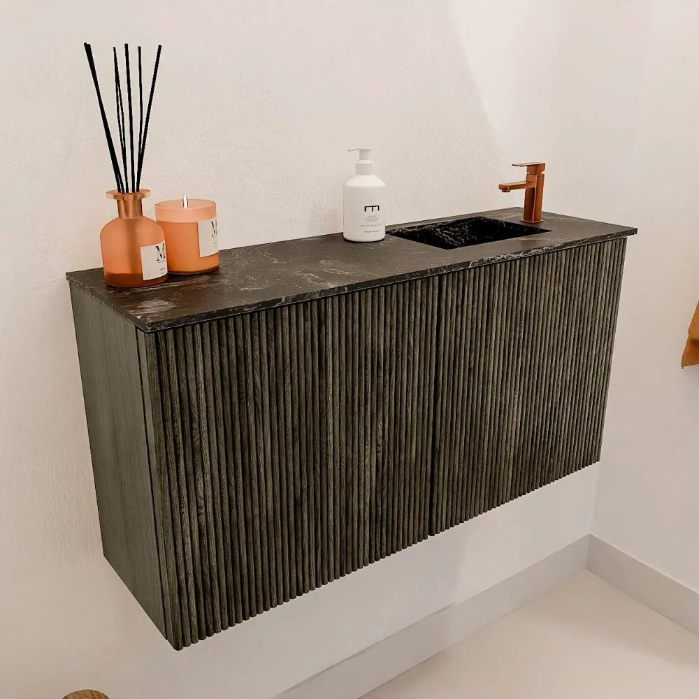 Mondiaz Joya DLux 80cm toiletmeubel shadow met wastafel faye rechts 1 kraangat lava