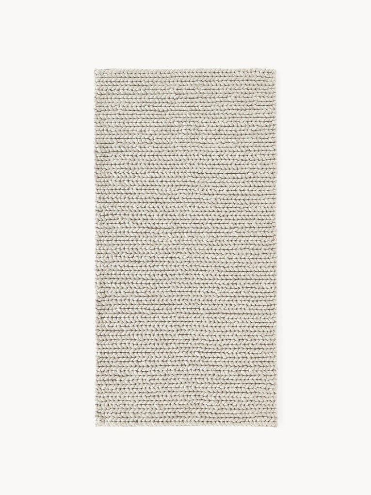 Dik gevlochten wollen vloerkleed Bruna