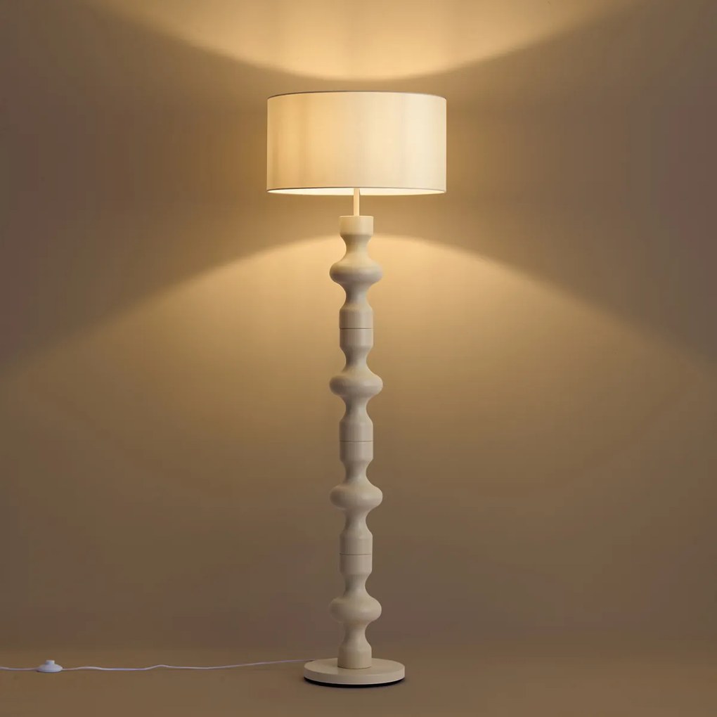 Retro vloerlamp beige met stoffen kap 160cm - Captain