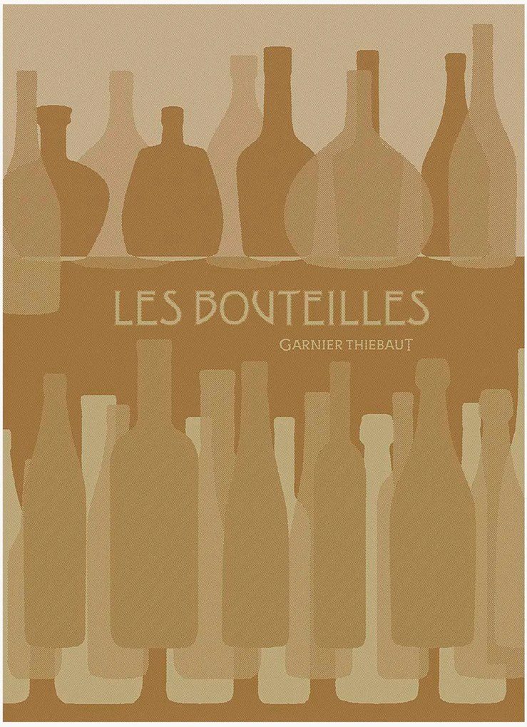 Jacquard theedoeken Les Bouteilles Chaume, 4-delig