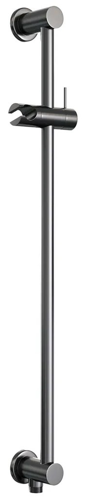Brauer Stripe inbouw regendouche met 25cm hoofddouche, met plafondarm, glijstang en staafhanddouche set 21 gunmetal geborsteld PVD