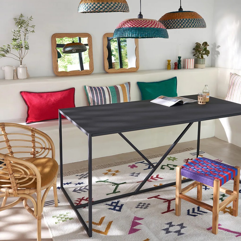 Vierkante spiegel in rotan H52 cm, Vaguo