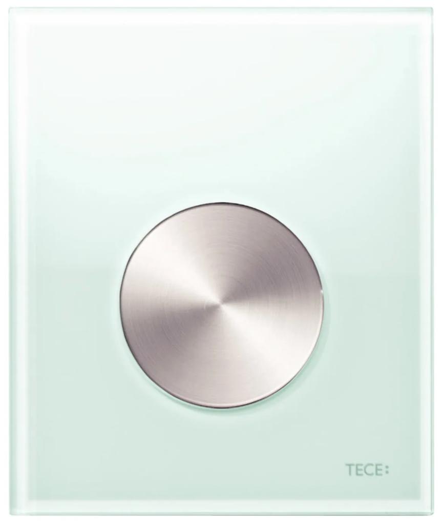 Urinoir Bedieningsplaat TECE Loop Glas Mintgroen 10,4x12,4 cm (met RVS geborstelde toets)