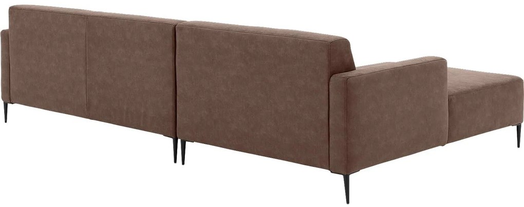 Goossens Key West bruin, micro leer, 3-zits, modern design