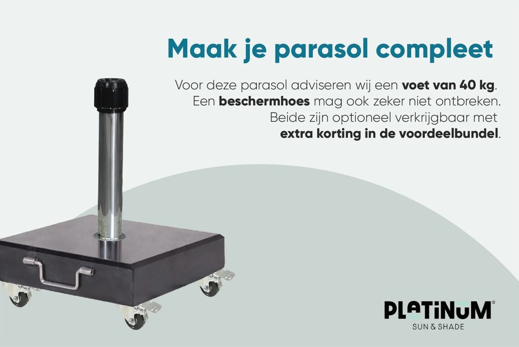 Platinum Riva stokparasol 3 m. rond - Teak Taupe - Op=Op