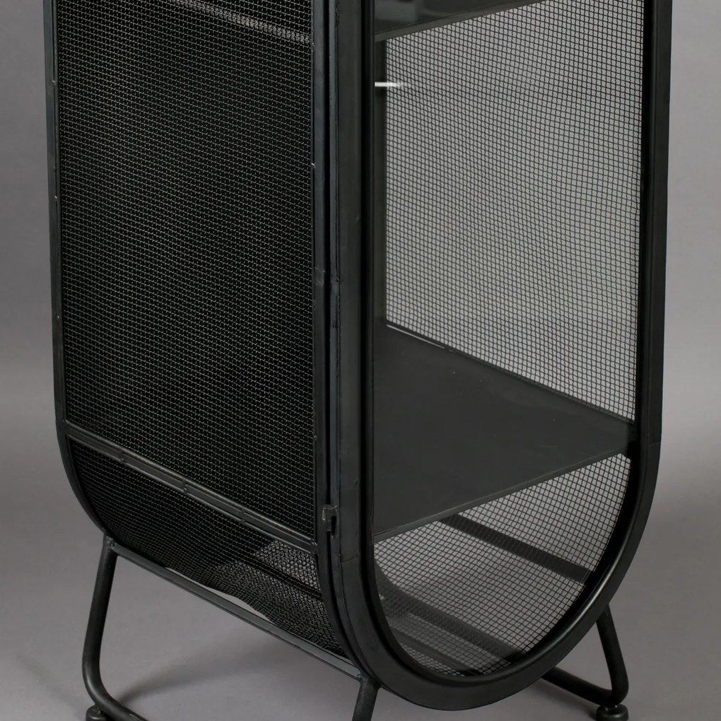Dutchbone Oval Ovale Vitrine Zwart Metaal - 46x46x181cm.