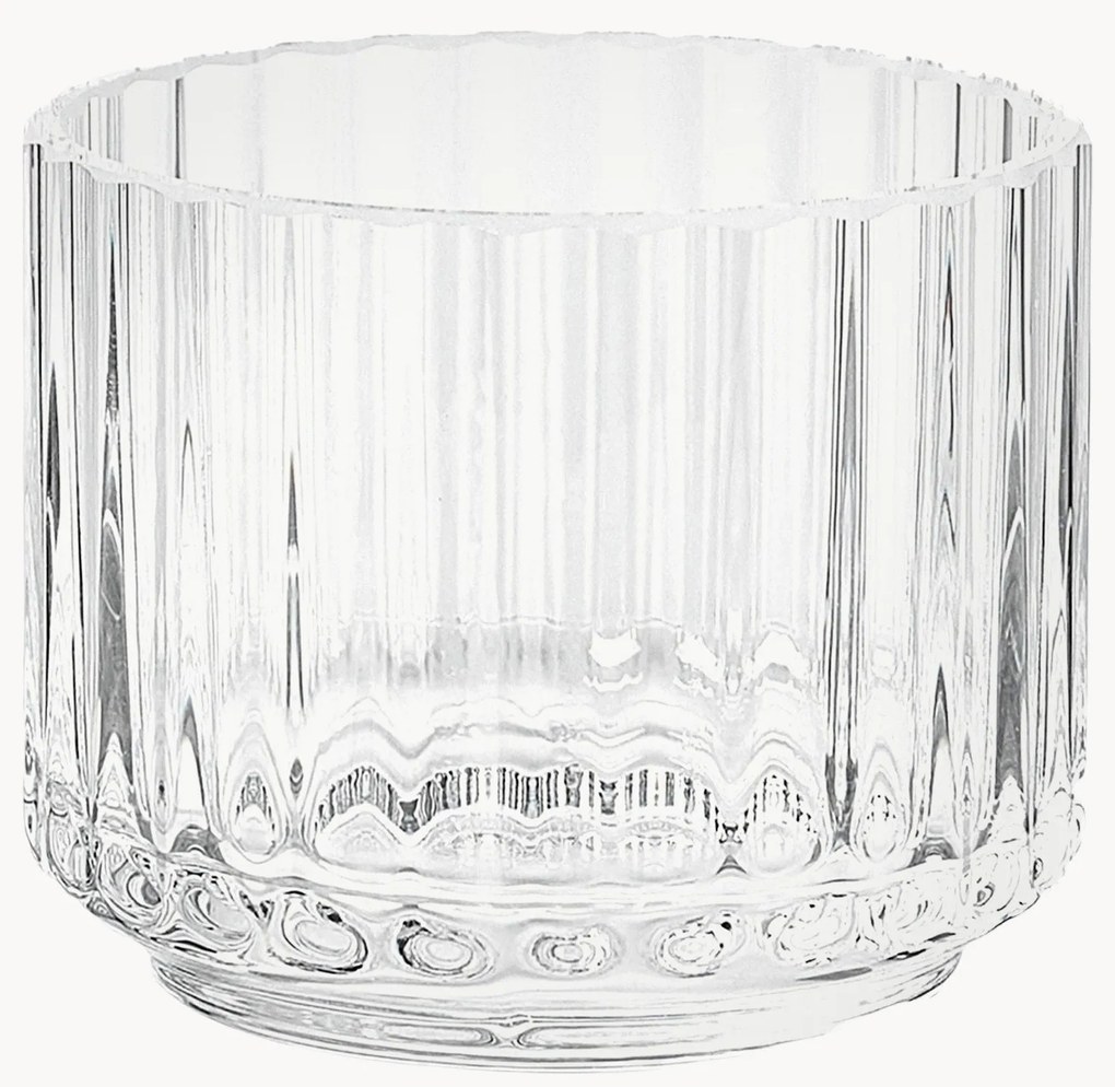 Mondgeblazen waxinelichthouder Lyngby met geribbeld oppervlak