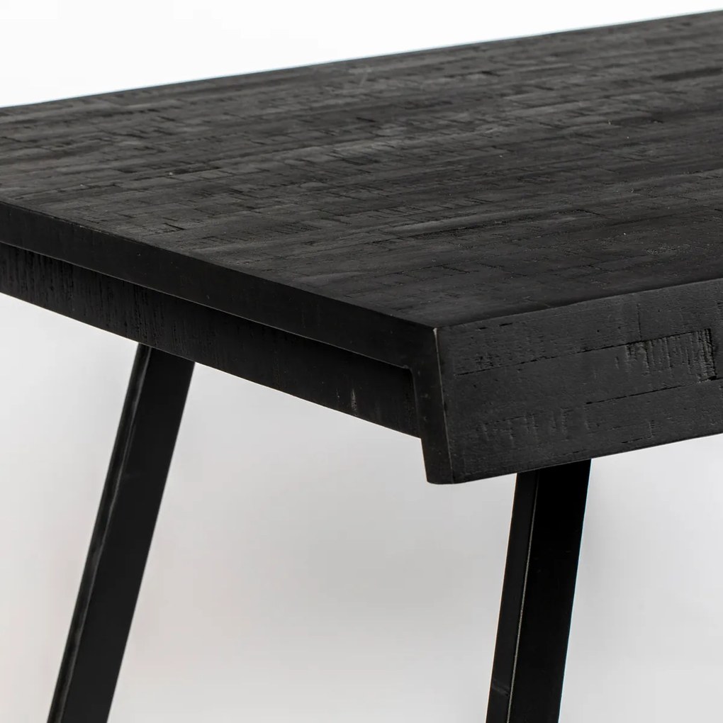 Lavis Suri Black Eettafel Van Gerecycled Teak Zwart 180 X 90 Cm - 180 X 90cm.